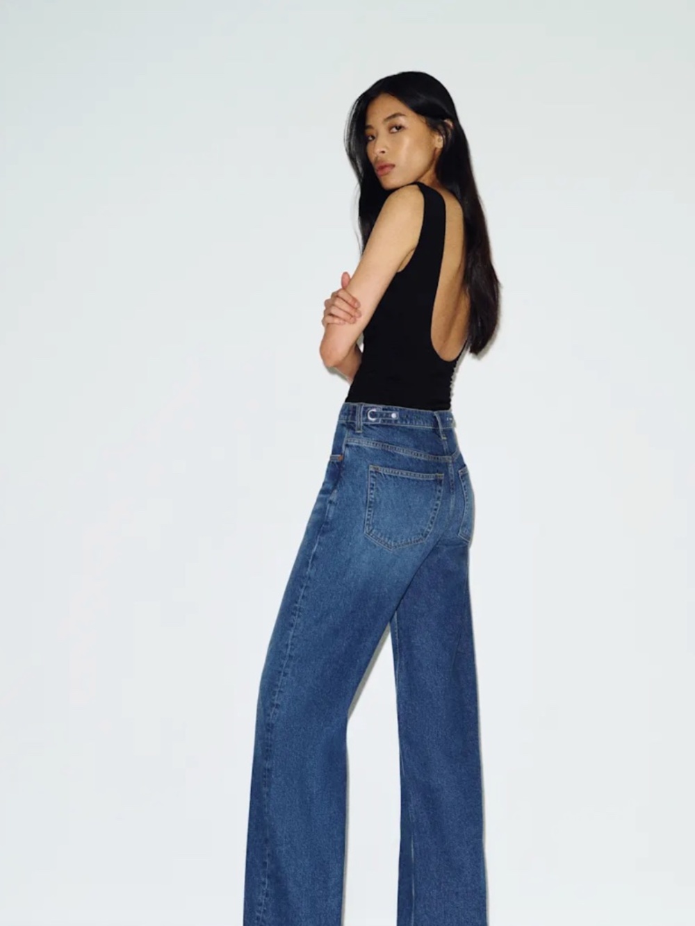 Reformation Reisa Adjustable Waist Baggy Jeans Blue - Size 29